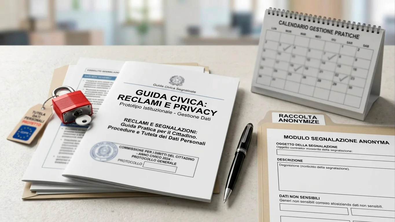 Documenti anonimi, calendario e lucchetto privacy per organizzare un reclamo