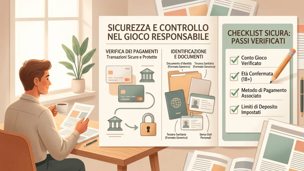 Documenti e pagamenti rappresentati come controllo prudente prima di usare un sito